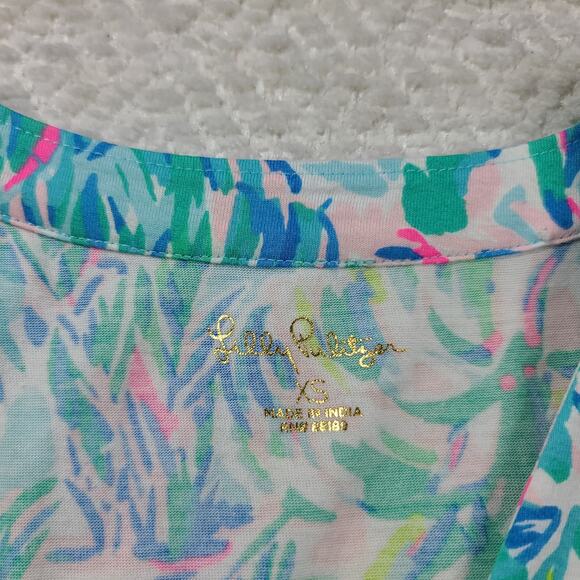 Lilly Pulitzer Lorina Swing Dress Cabana Cocktail Blue Ibiza SZ XS Resort Wear - Picture 4 of 9